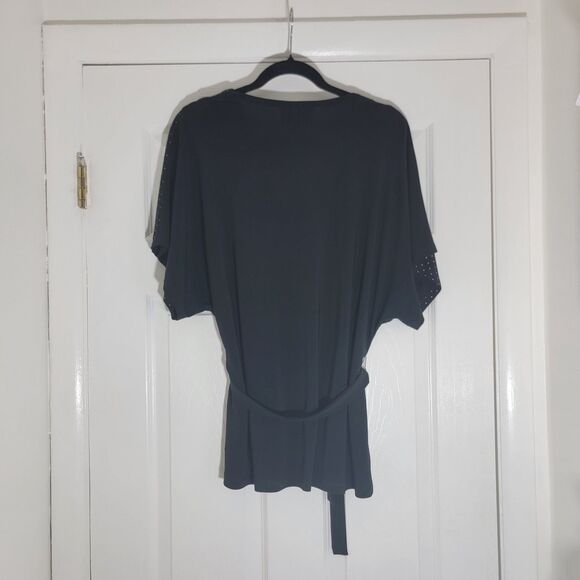 Joseph Ribkoff Belted Tunic Blouse Batwing Short Sleeve Black Plus Size 18 - Picture 16 of 16